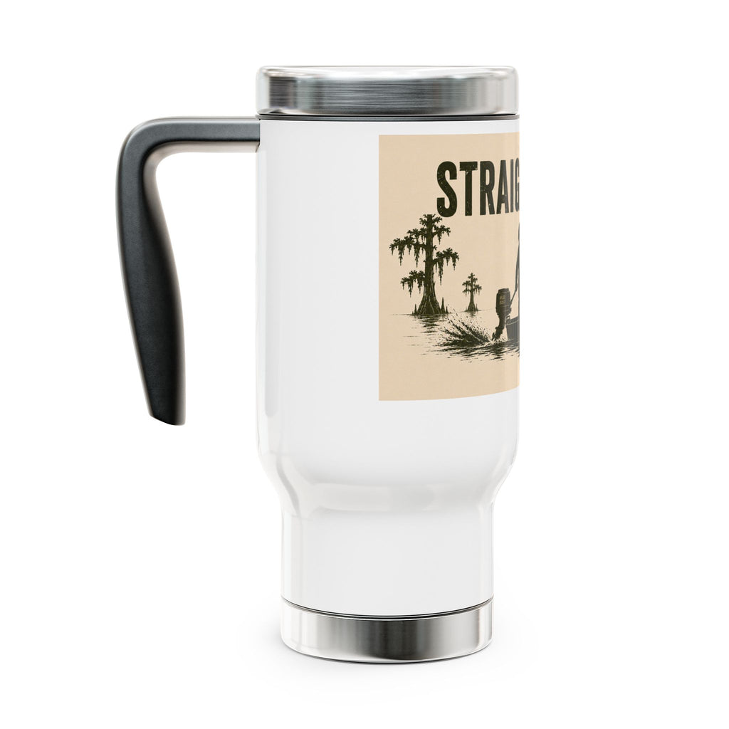 Straight Green Travel Mug with Handle, 14oz