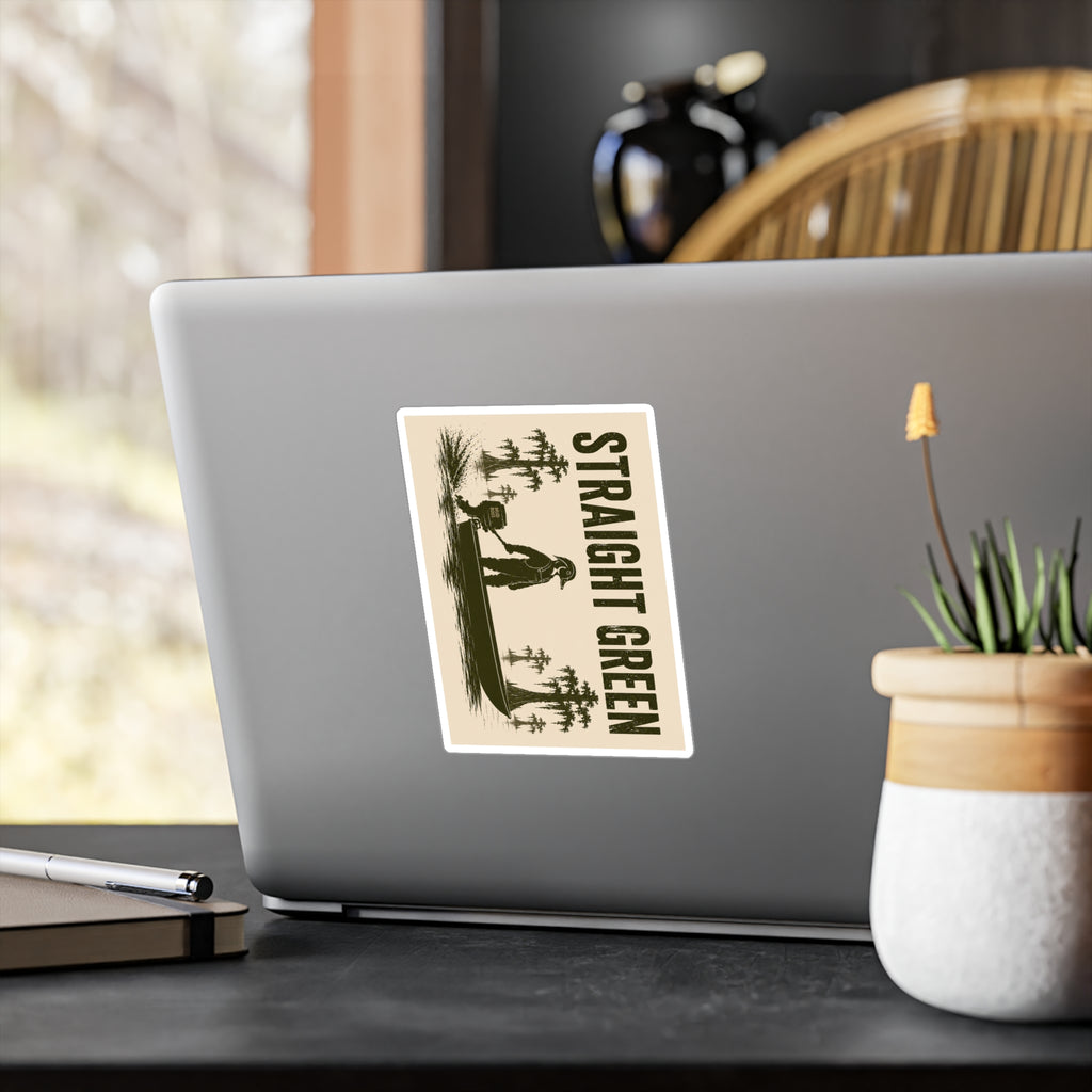 Straight Green Vinyl Decal