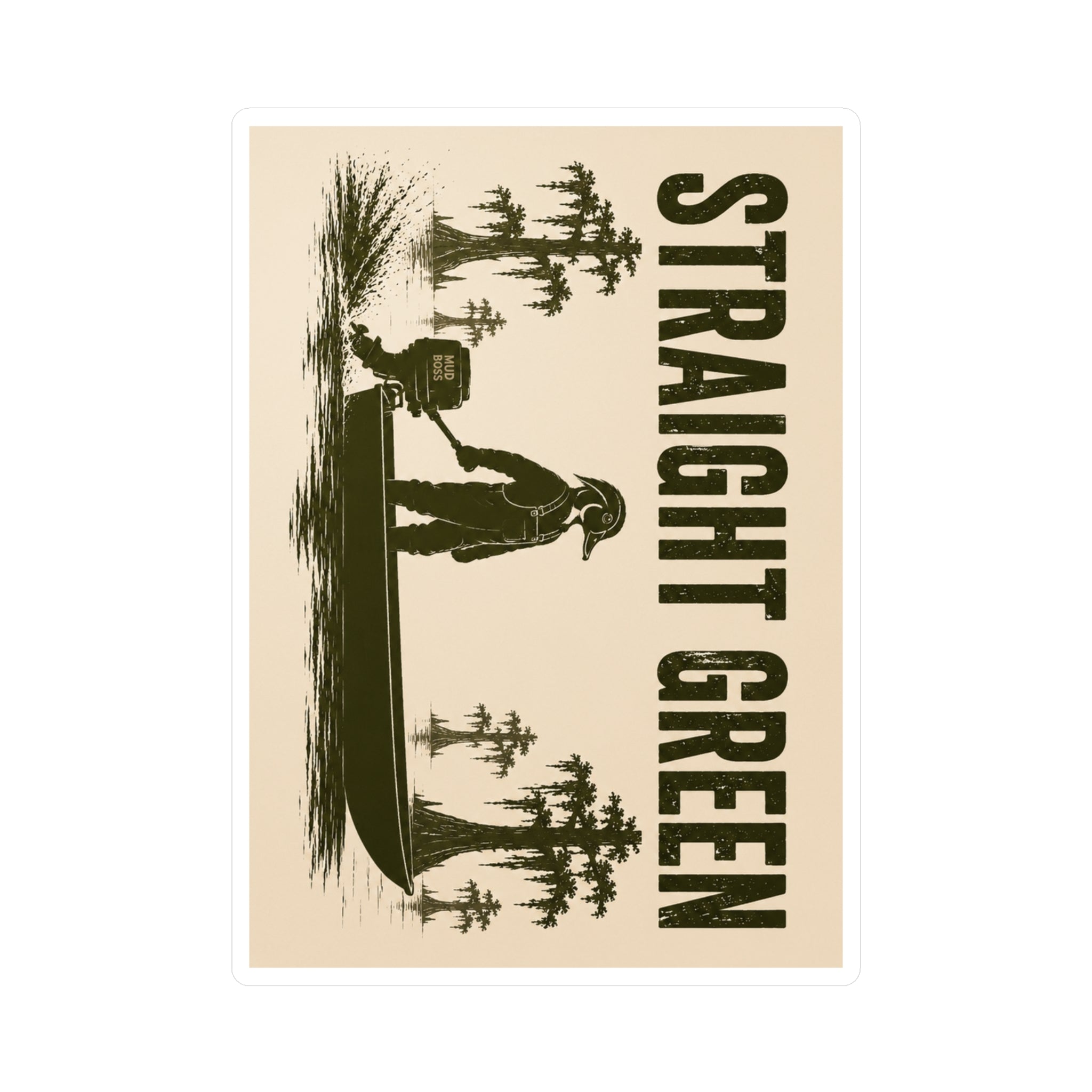 Straight Green Vinyl Decal