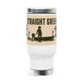 Straight Green Travel Mug with Handle, 14oz