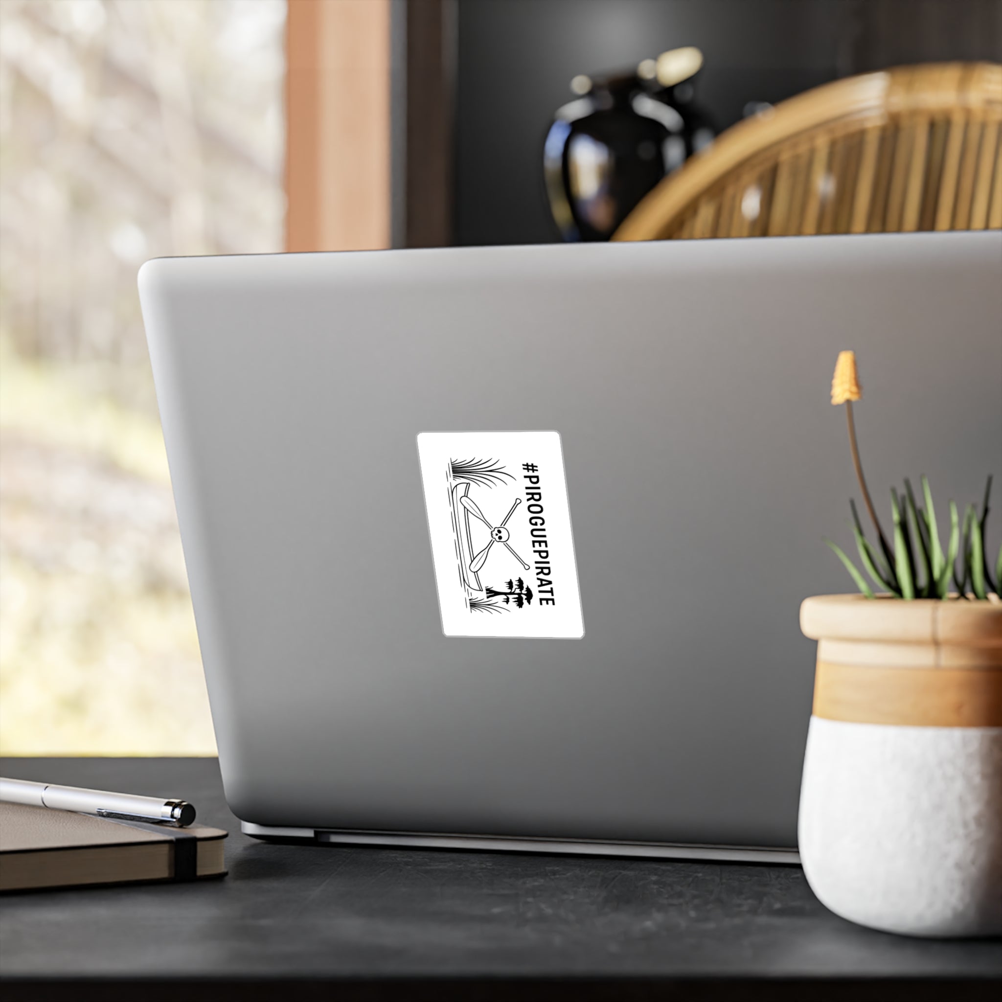 #PIROGUEPIRATE Black and White Vinyl Decals